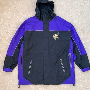 Minnesota Vikings NFL Jacket with Detachable Hood Large Vintage Football Parka